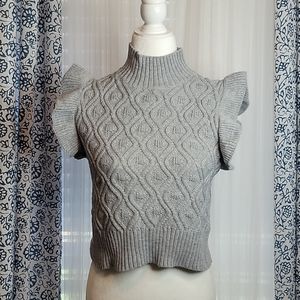 Gray cropped sleeveless sweater